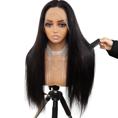 Kemy Hair Custom Natural color Straight Human Hair Full Lace wigs