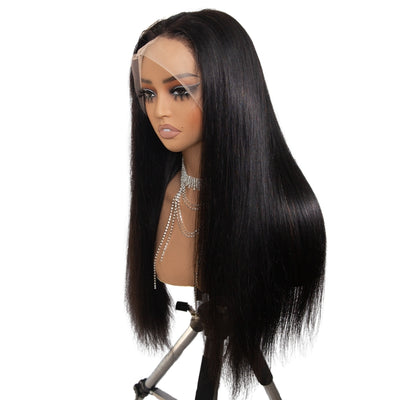 Kemy Hair Custom Natural color Straight Human Hair Full Lace wigs