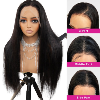 Kemy Hair Custom Natural color Straight Human Hair Full Lace wigs